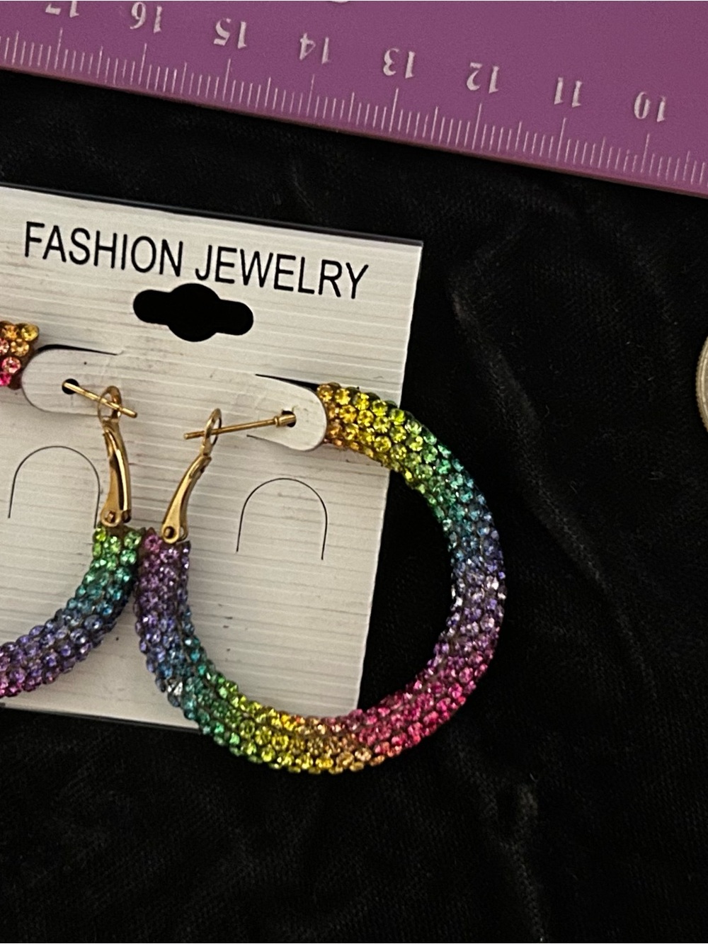 Fashion Jewelry Multicolor Crystal Hoop Earrings